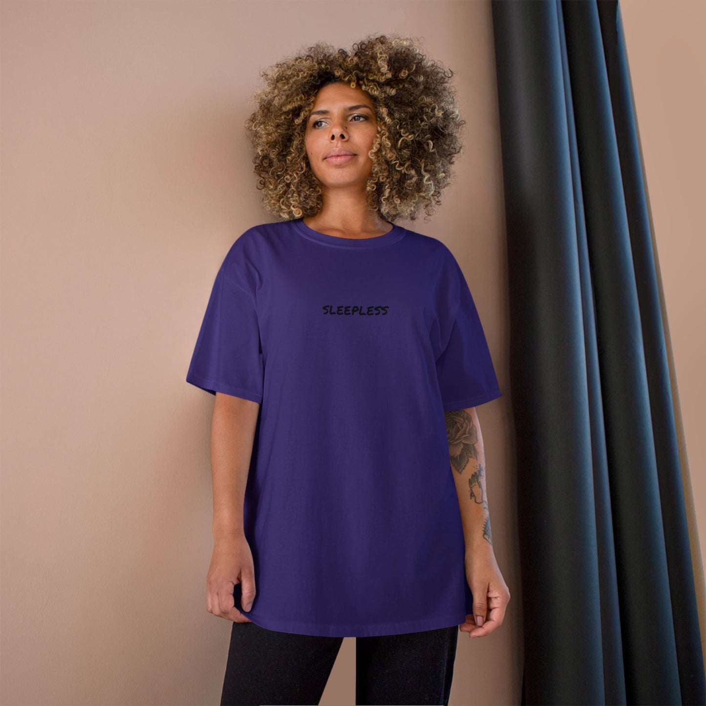 "SLEEPLESS" Champion T-Shirt - Unisex Graphic Tee