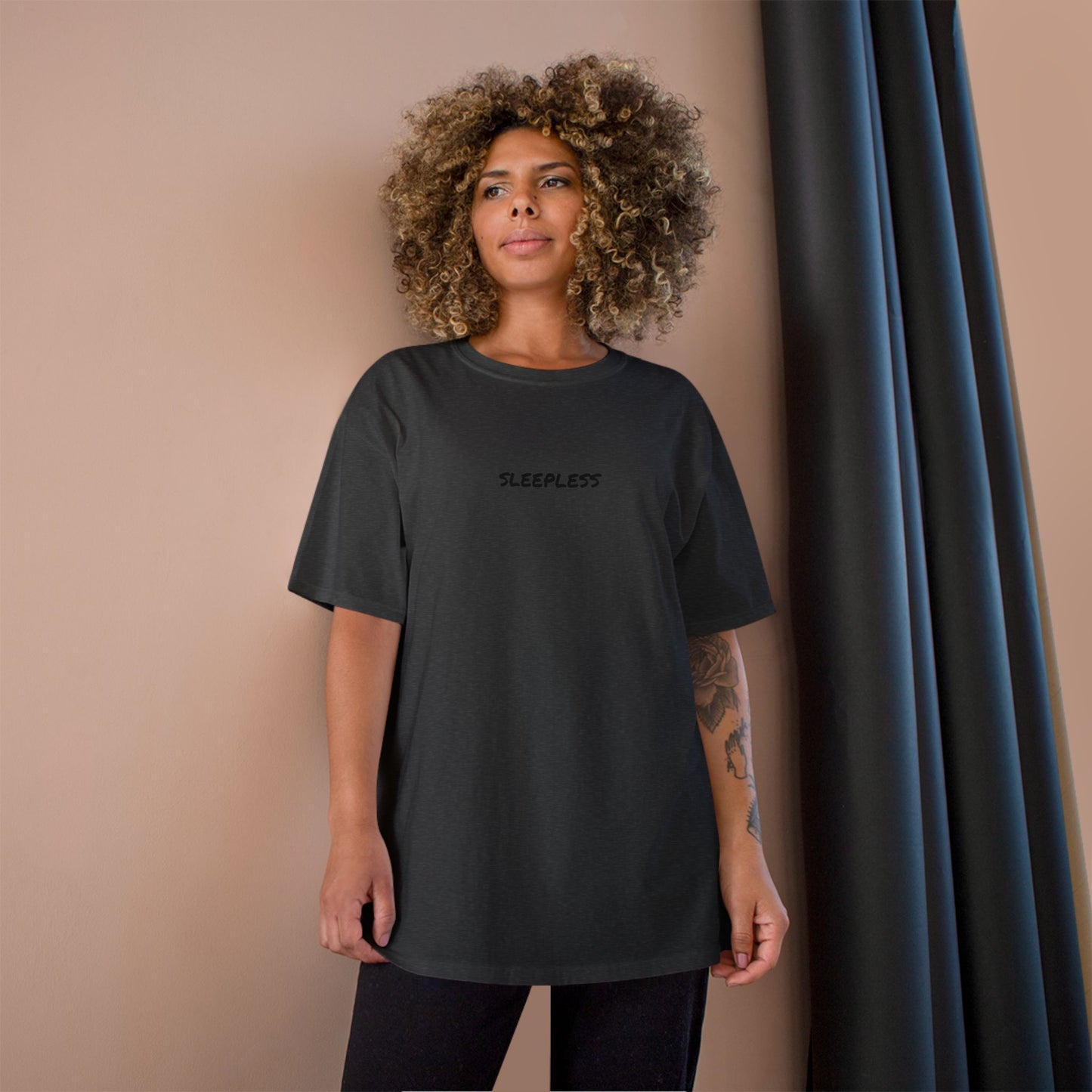 "SLEEPLESS" Champion T-Shirt - Unisex Graphic Tee