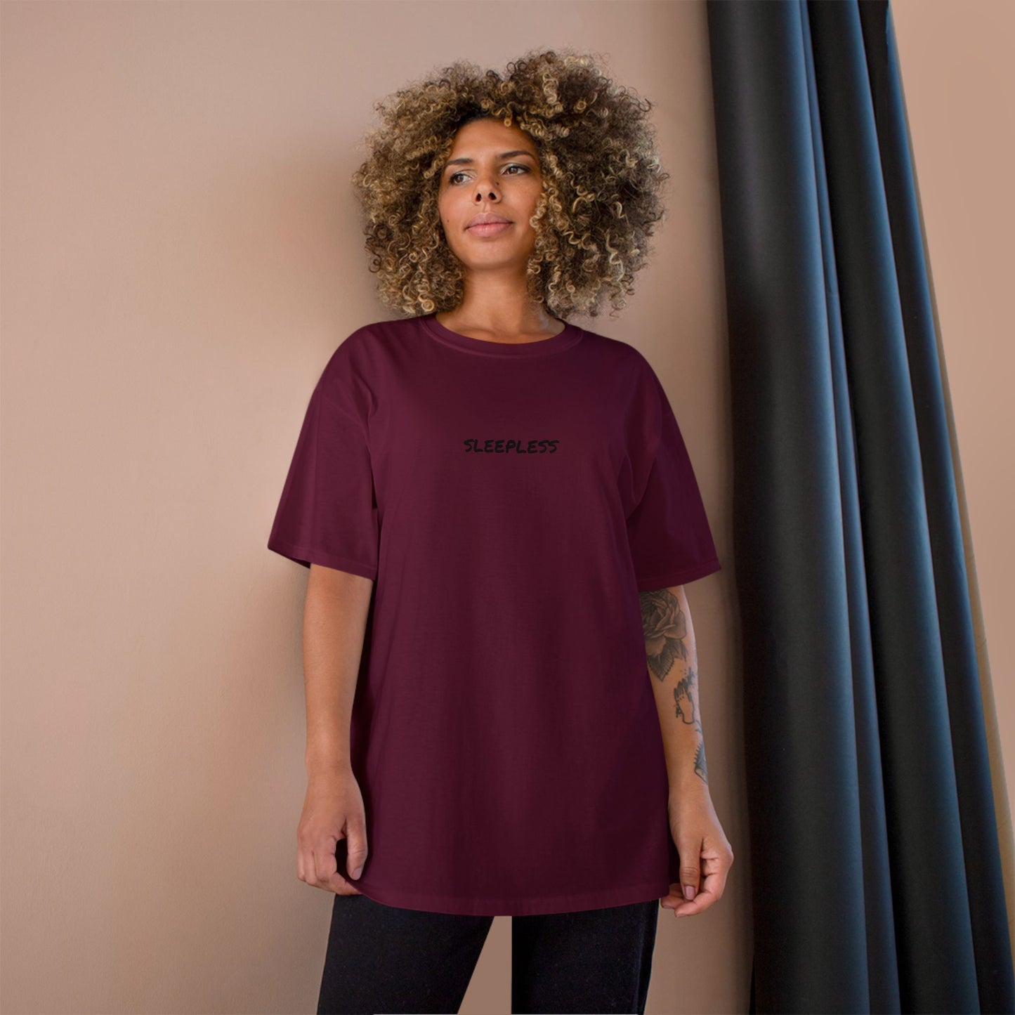 "SLEEPLESS" Champion T-Shirt - Unisex Graphic Tee