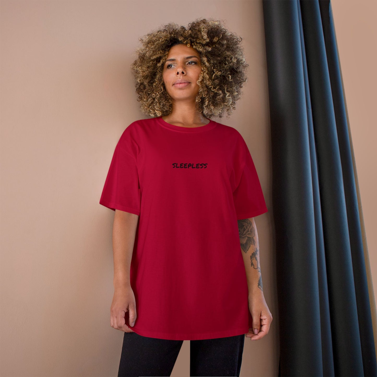 "SLEEPLESS" Champion T-Shirt - Unisex Graphic Tee