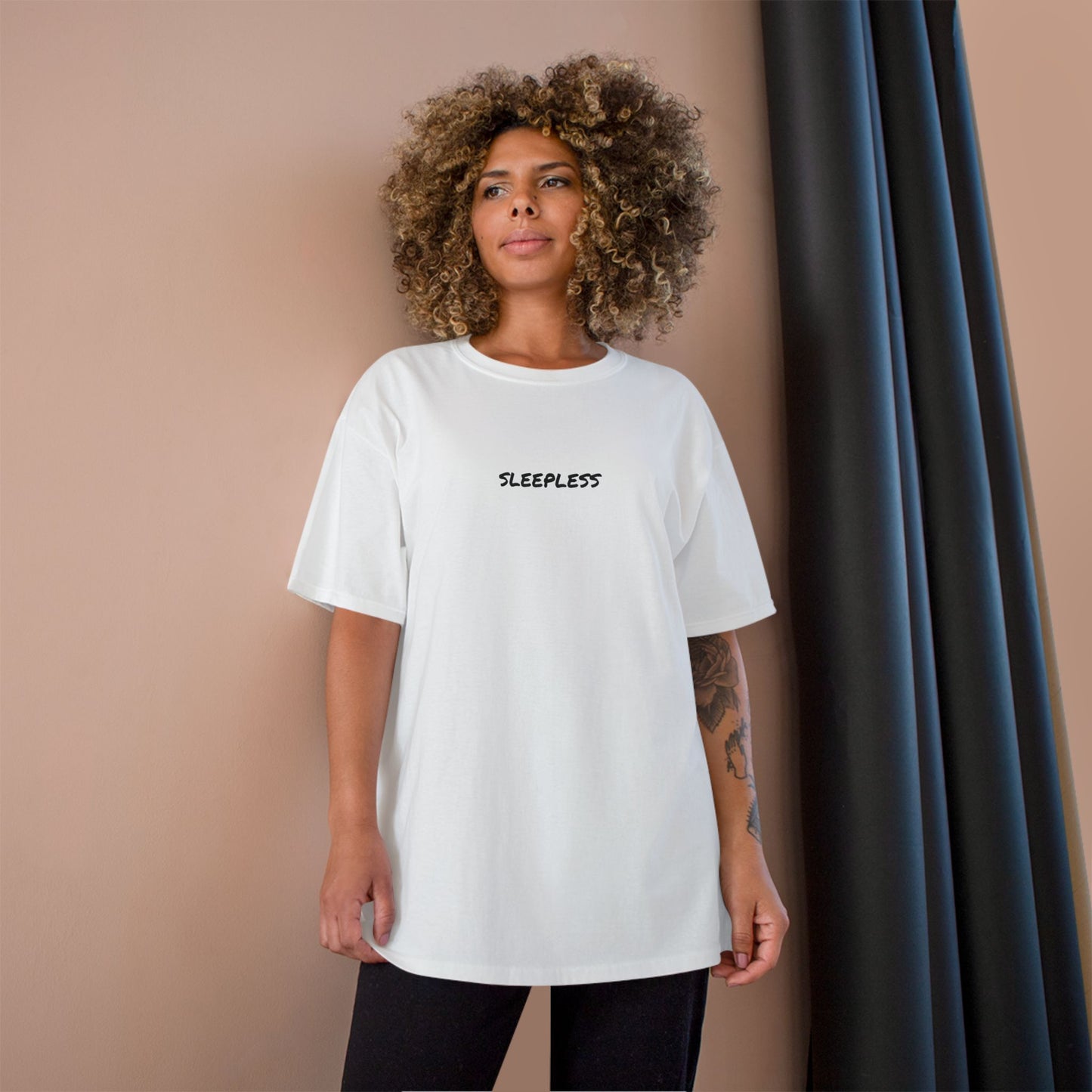 "SLEEPLESS" Champion T-Shirt - Unisex Graphic Tee