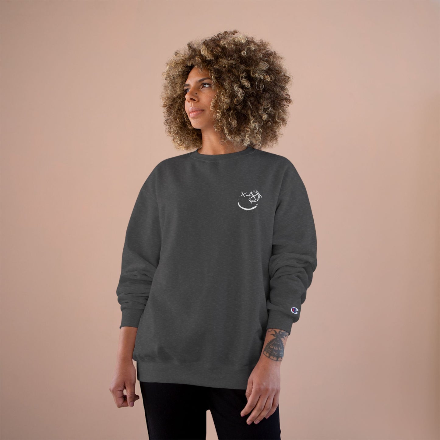 White Logo- Champion Crew neck