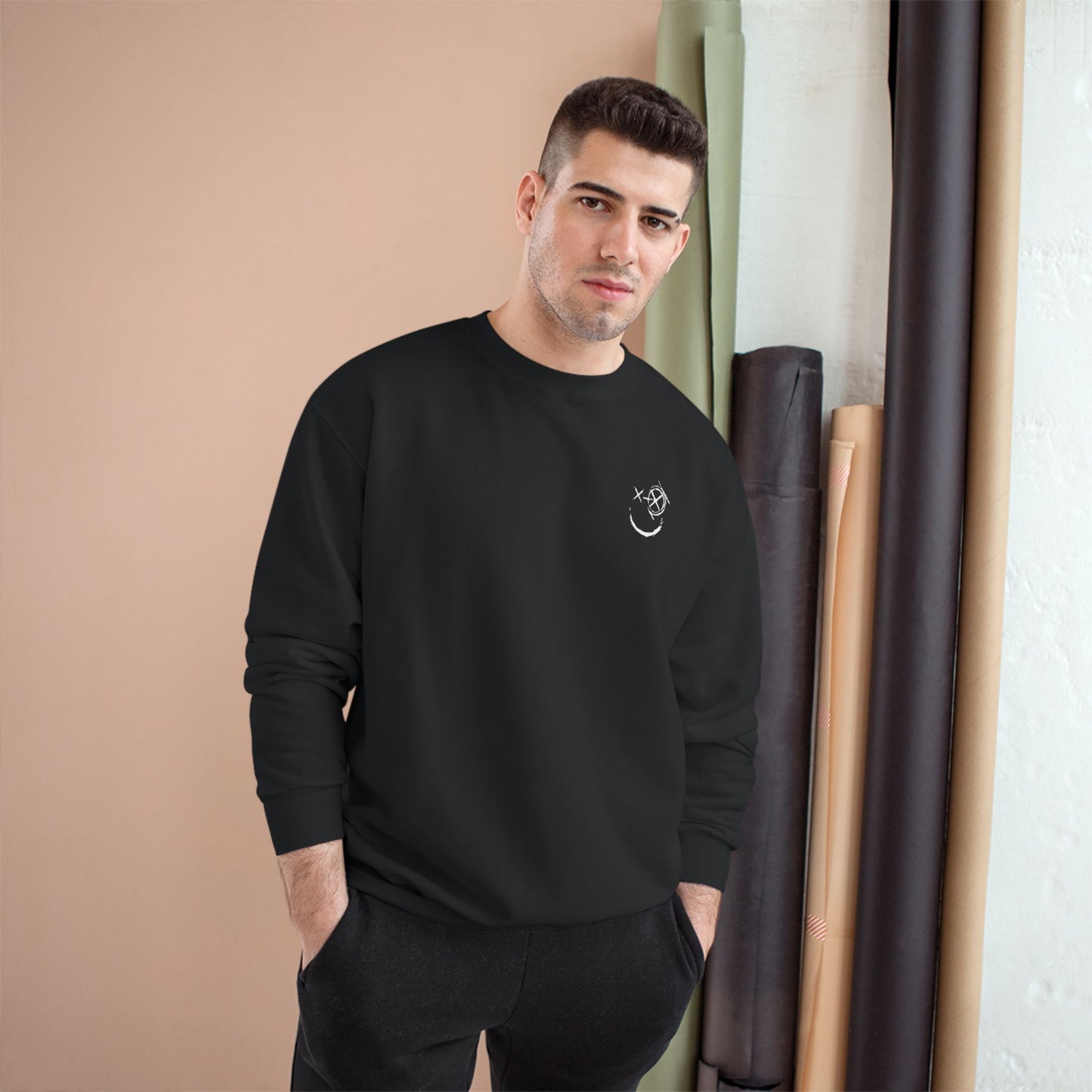 White Logo- Champion Crew neck