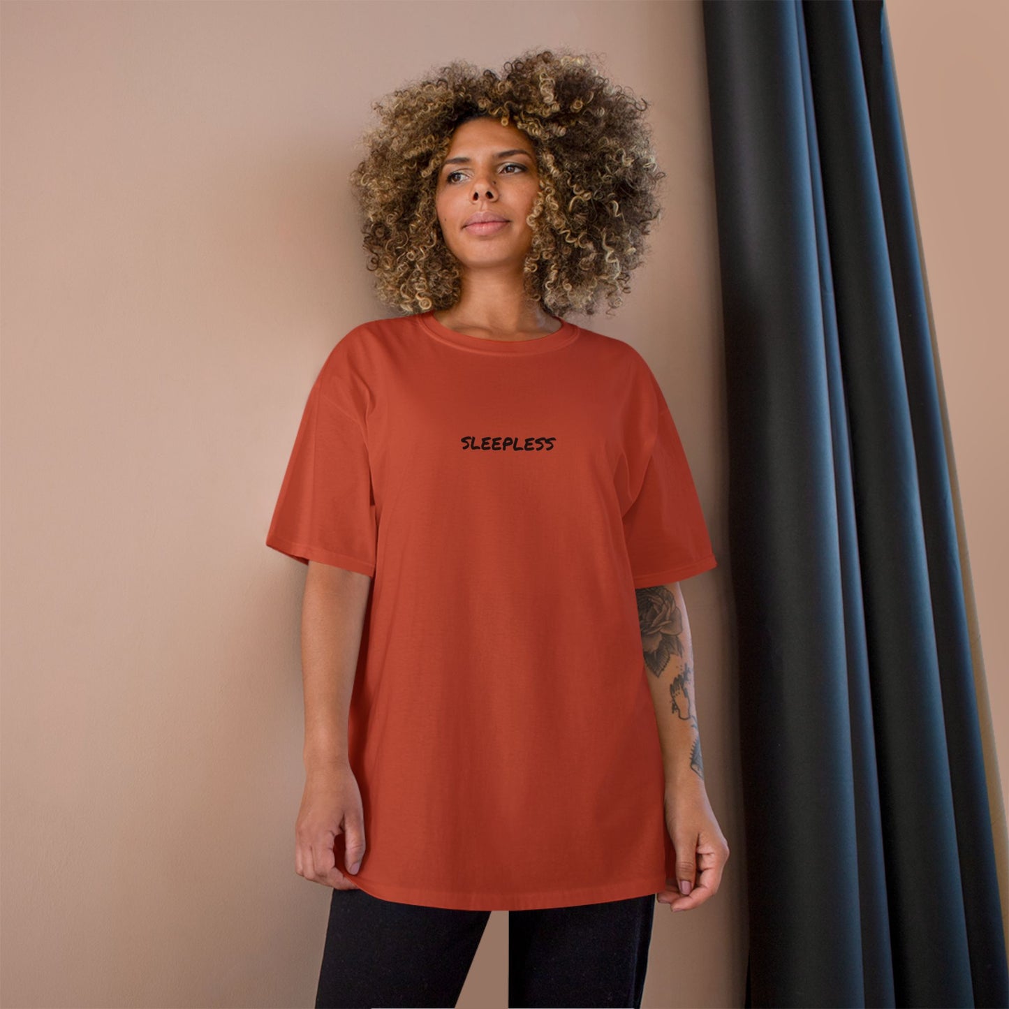 "SLEEPLESS" Champion T-Shirt - Unisex Graphic Tee
