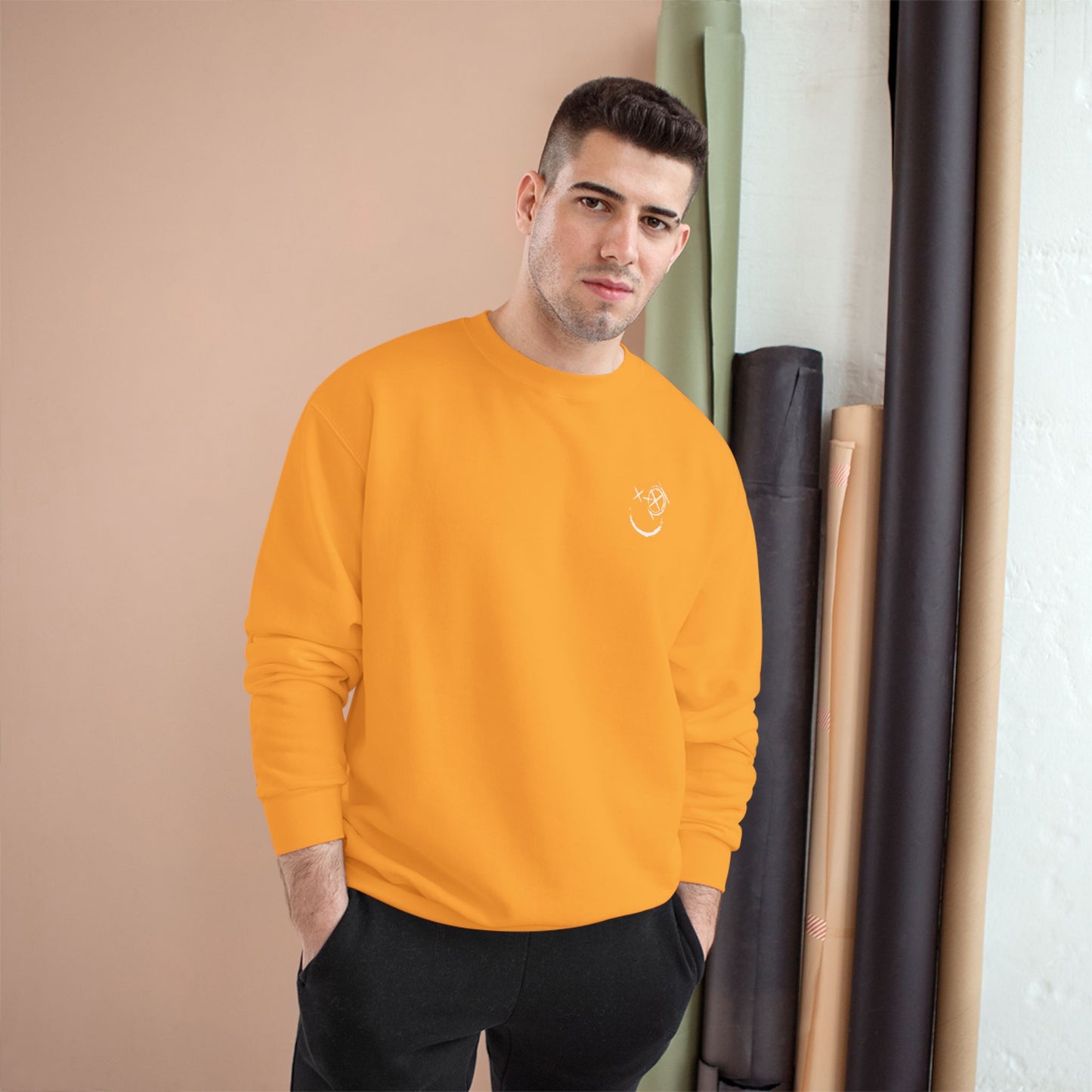 White Logo- Champion Crew neck