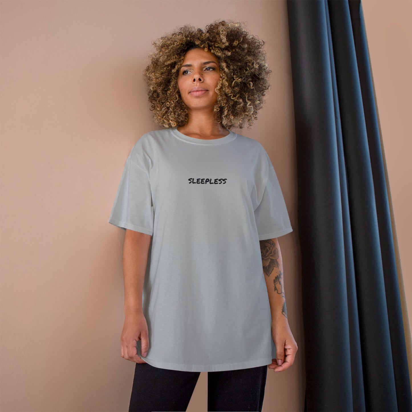 "SLEEPLESS" Champion T-Shirt - Unisex Graphic Tee