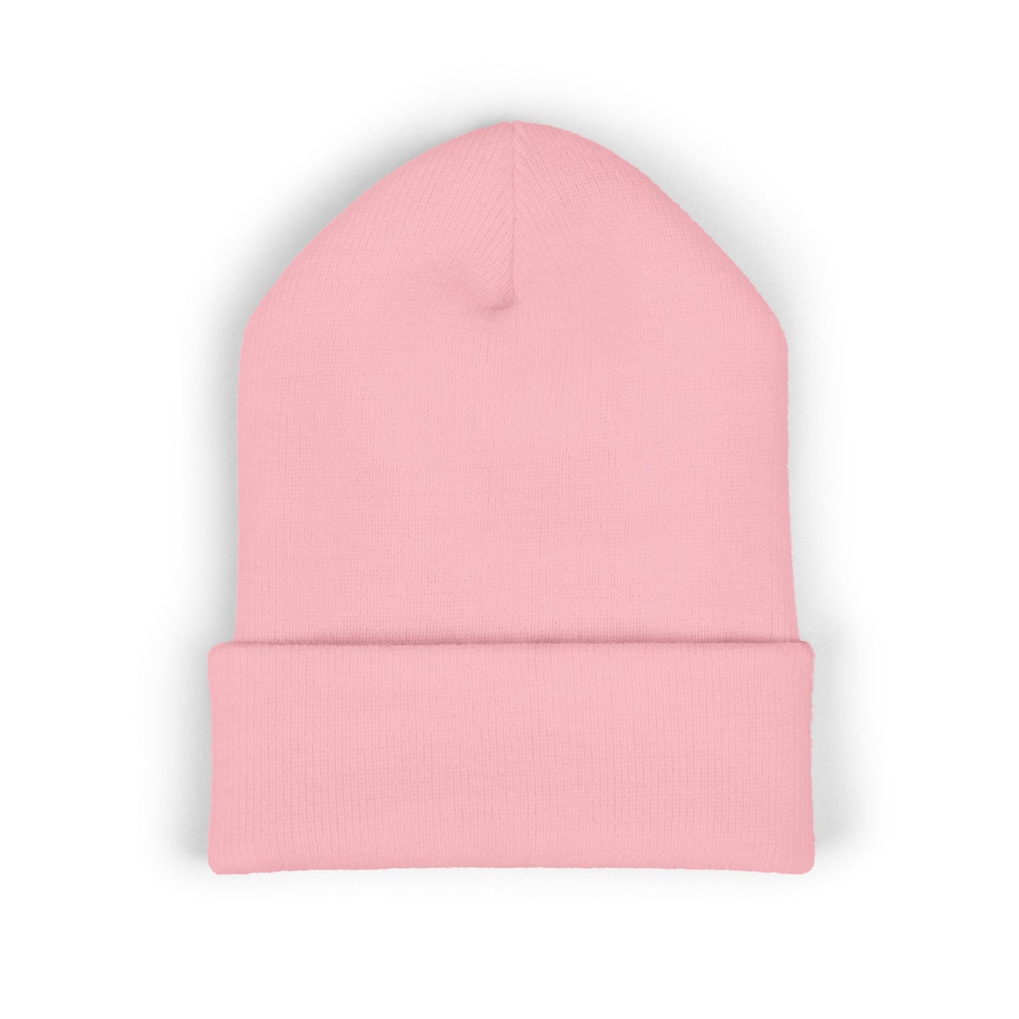 White Logo Embroidered Cuffed Beanie