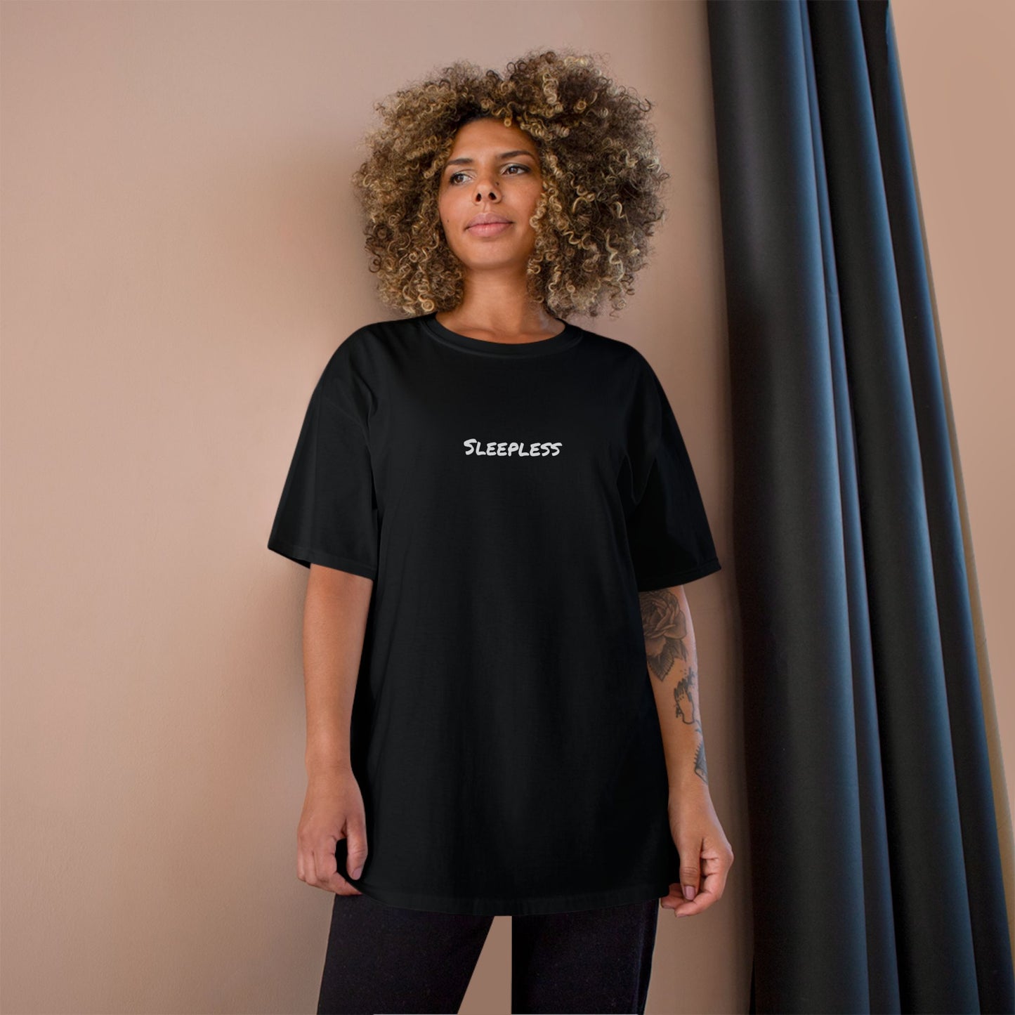 "SLEEPLESS" UNISEX Champion T-Shirt