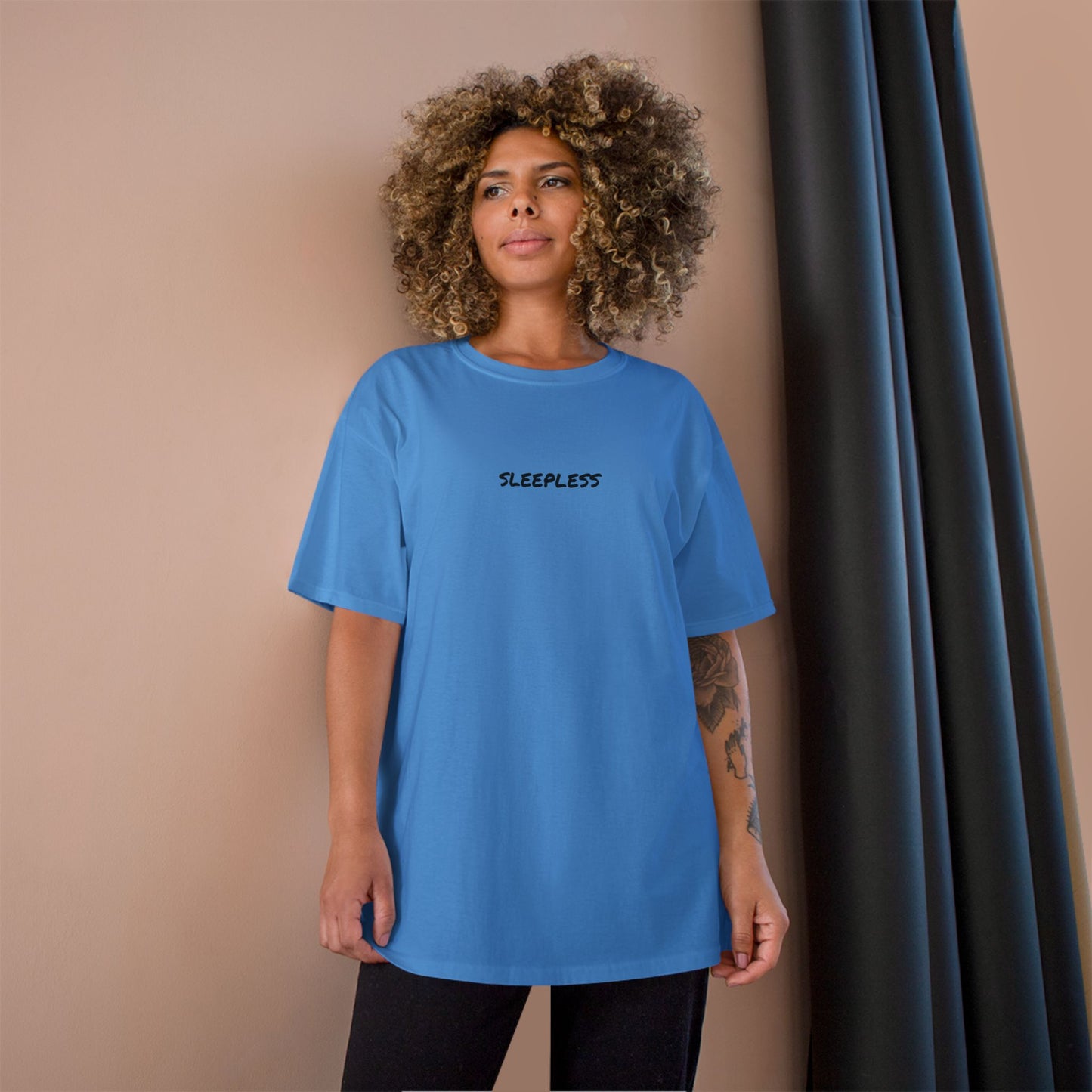 "SLEEPLESS" Champion T-Shirt - Unisex Graphic Tee