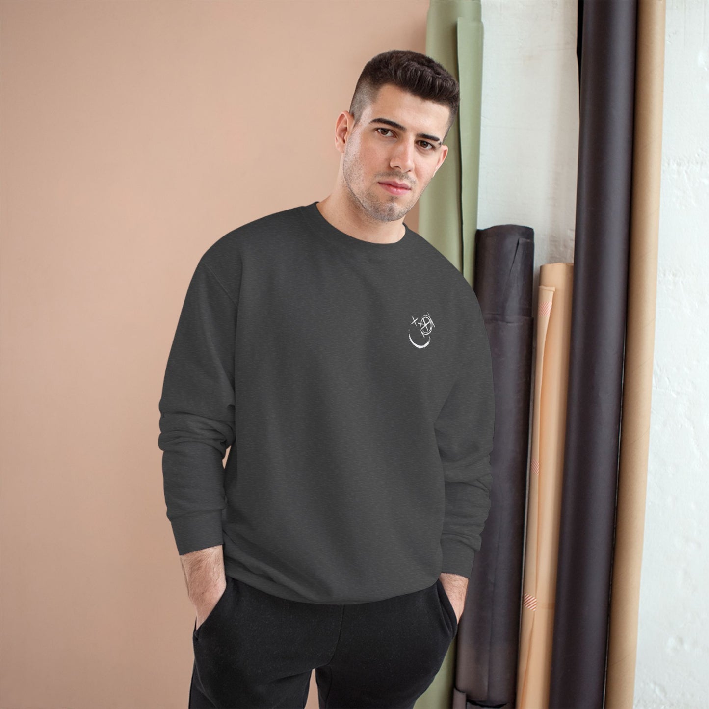 White Logo- Champion Crew neck