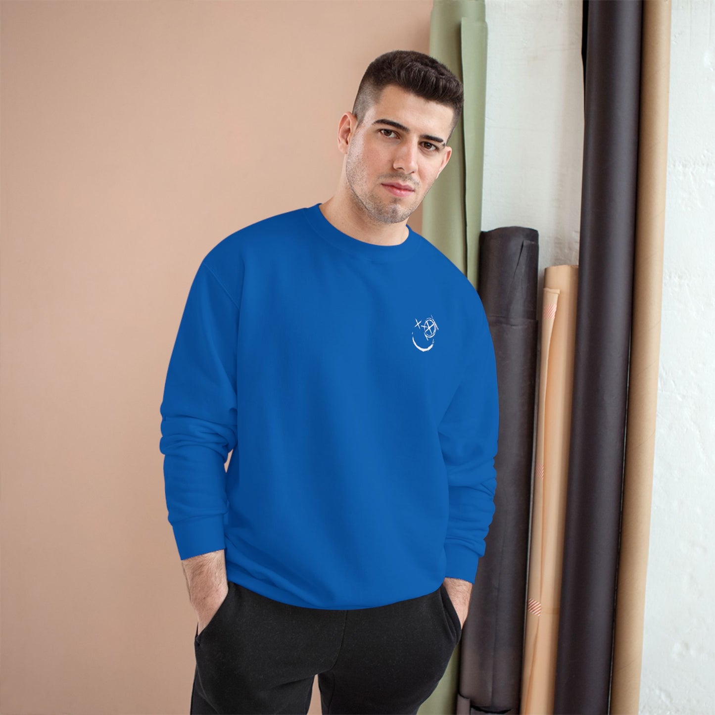 White Logo- Champion Crew neck